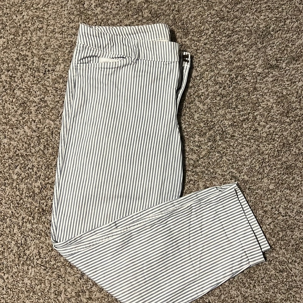 Pinstripe ankle pants